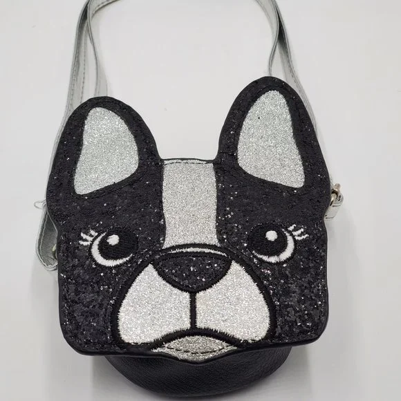 Justice Glitter Boston Terrier Mini Cross Body Bag - Picture 2 of 14